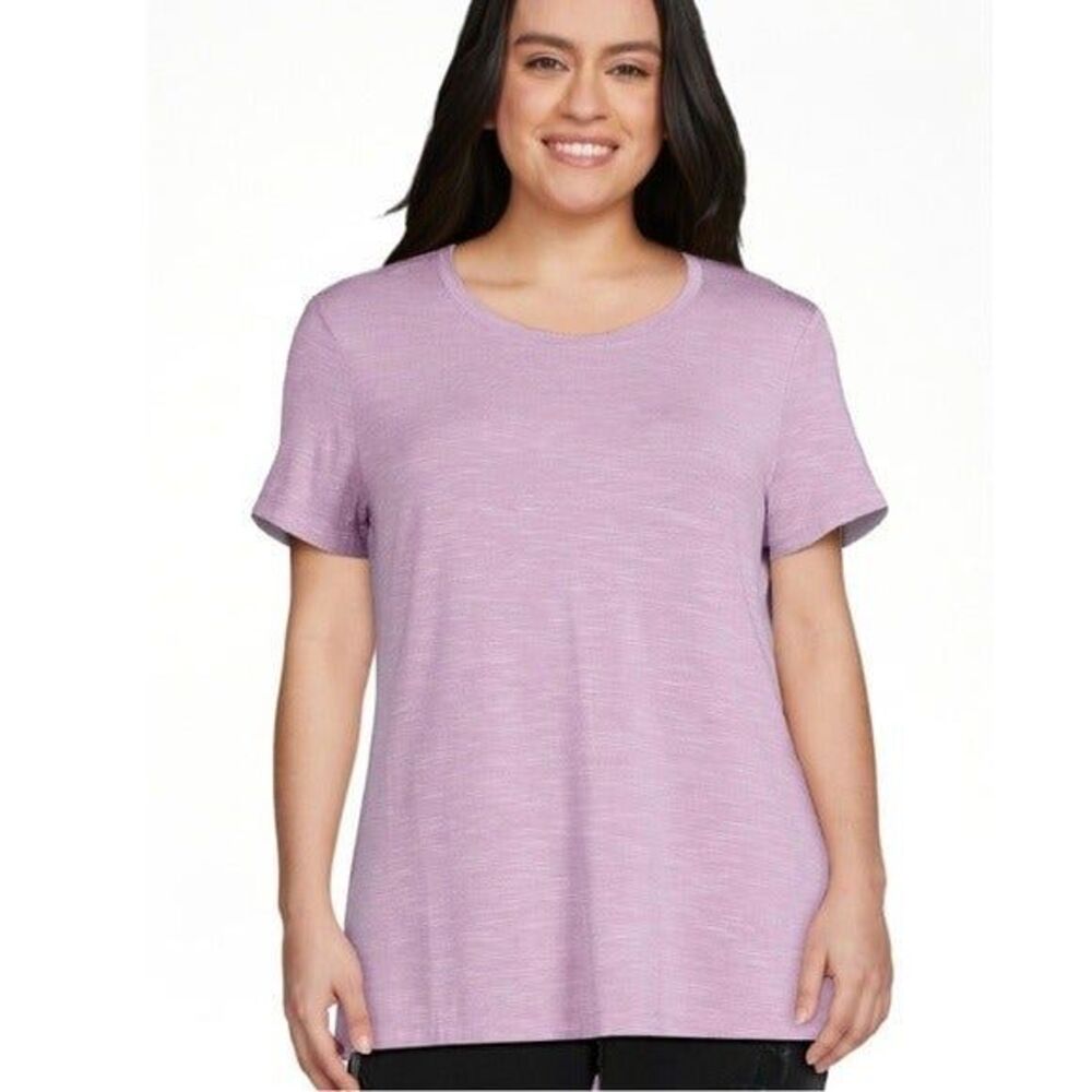 No Boundaries Juniors' Brushed V-Neck T-Shirt Short Sleeves purple size X-Large.